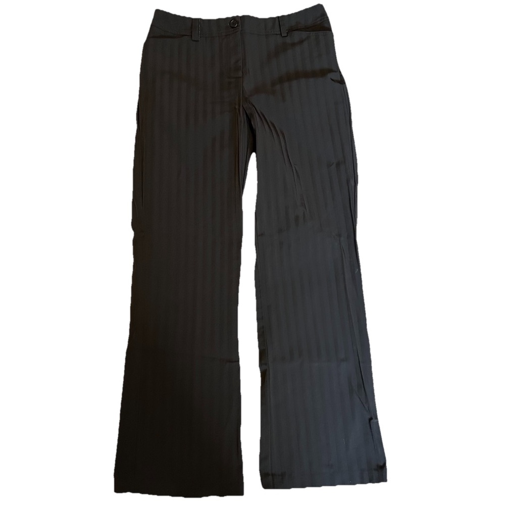 Laura Petites Black On Black Striped Dress Pants Trousers Size 4